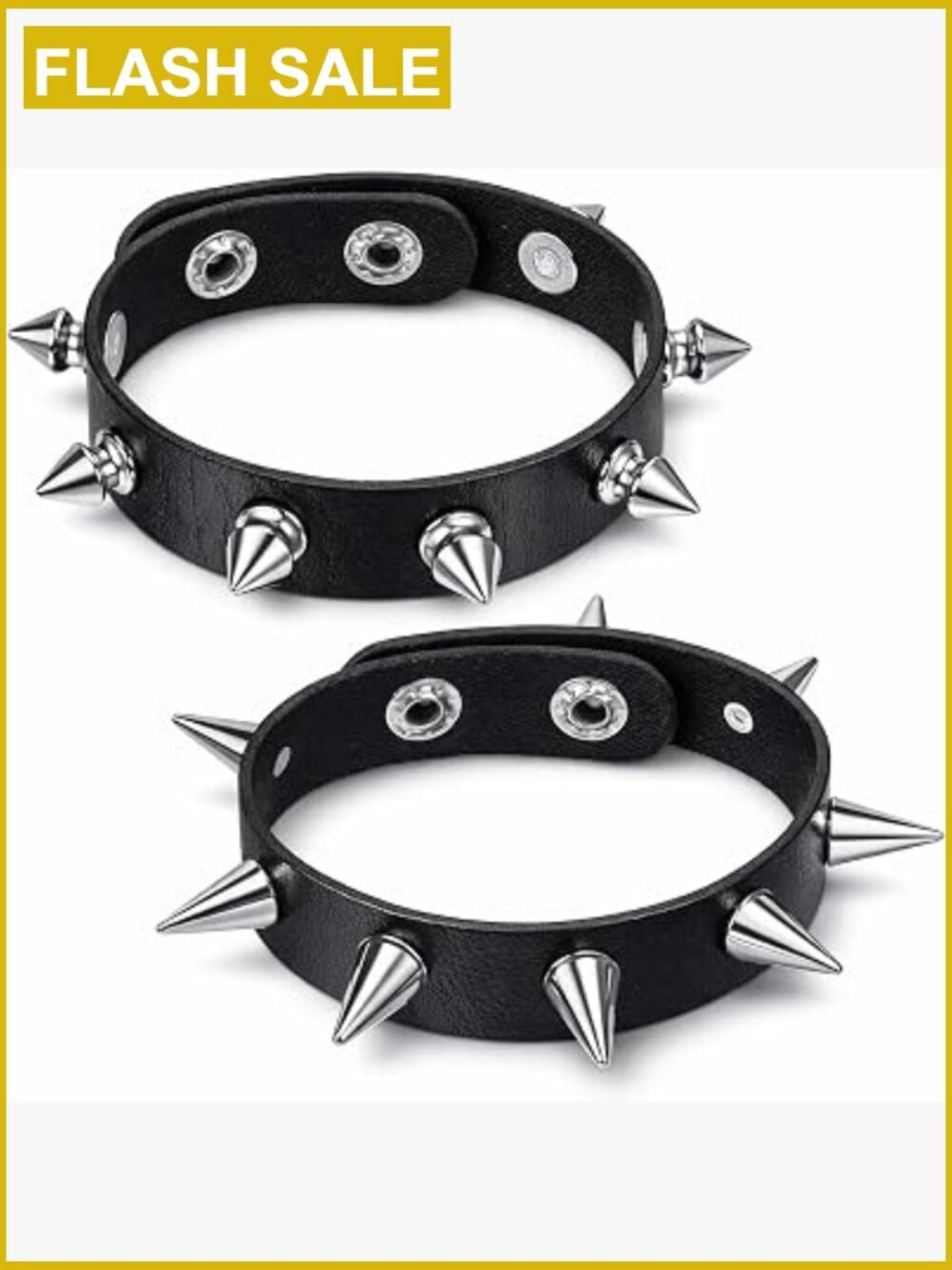 Spiked Bracelet Set, Adjustable Punk Rivet Leather Cuff, Gothic Rock Studded
